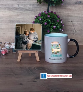 Cerraha Hediye Fotoğraflı Dekoratif Taş, Kupa Bardak Beyaz Hediye (Model 9)