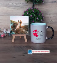 Sevgililer Günü Hediyesi Fotoğraflı Dekoratif Taş, Kupa Bardak Beyaz Hediye (Model 9)