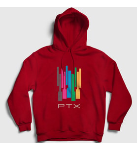 Presmono Unisex Beyaz Colors Pentatonix Kapüşonlu Sweatshirt 75070tt (Kırmızı)