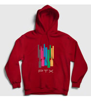 Presmono Unisex Beyaz Colors Pentatonix Kapüşonlu Sweatshirt 75070tt (Kırmızı)