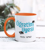 Öğretim Üyesi Tasarımlı Kişiye Özel Kupa Bardak (Turuncu)