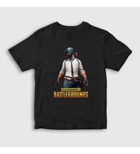 Presmono Unisex Çocuk Beyaz Cover Pubg T-Shirt 30250tt (Siyah)