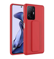 Xiaomi Mi 11T Pro 5G Kılıf Zore Qstand Katlanabilir Standlı Kılıf (Kırmızı)