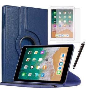 Apple iPad 5 Nesil / 6 Nesil Kılıf Ekran Koruyucu Ve Kalem Set (Lacivert)