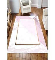 Dijital Kaymaz Taban Yıkanabilir Salon Halısı Mutfak Halısı Koridor Halısı Yolluk ND-HS-267 (Beyaz)