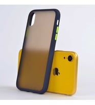 Apple iPhone XR 6.1 Kılıf Zore Fri Mat Yüzey Renkli Kenar Kılıf (Lacivert)