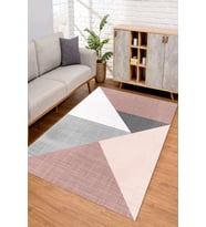 Dijital Kaymaz Taban Yıkanabilir Renkli Salon Halısı Mutfak Halısı Yolluk ND-SD-537 (Pembe)