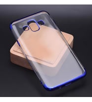 Galaxy J7 Duo Kılıf Dört Köşeli Lazer Silikon Kılıf (Mavi)