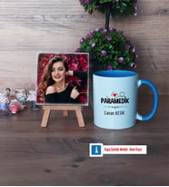 Paramedik Fotoğraflı Dekoratif Taş, Kupa Bardak Beyaz Hediye (Model 4)