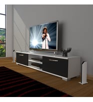 Decoraktiv Eko 140 Mdf Dvd Tv Ünitesi Tv Sehpası (Siyah - Beyaz)