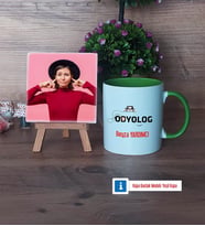 Odyolog Fotoğraflı Dekoratif Taş, Kupa Bardak Beyaz Hediye (Model 14)