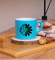 Seraclass Papatya Tasarım Renkli Nescafe Fincanları (Açık Mavi)