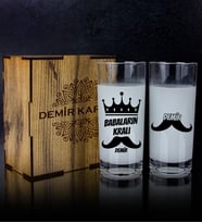 eJOYA Babalar Gününe Özel Kutusunda 2'li Rakı Bardağı Hediye Seti  107244 (Kırmızı)