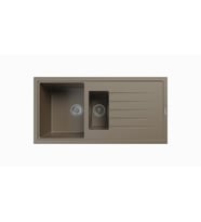 POLEX Cristalüx Granit Eviye P-01 1,5 Gözlü Tezgah Altı Ve Tezgah Üstü Mutfak Evyesi 99x49,5cm (TOPRAK-KAHVE)