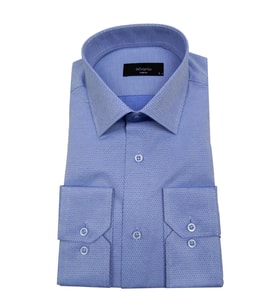 Erkek Slim Fit Jakarlı Gömlek Bgl-st00166 (Koyu Mavi)