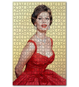 Cakapuzzle Sophia Loren Kırmızı Elbiseli Puzzle Yapboz MDF (Ahşap) (1000 Parça)