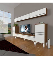 Decoraktiv Eko 9 Mdf Std Silver Tv Ünitesi Tv Sehpası (Beyaz - Kahverengi)