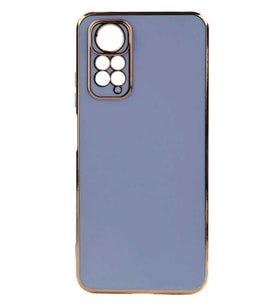 Xiaomi Redmi Note 12 4G Kılıf Bark Kenarları Altın Renk Kılıf (Açık Mavi)