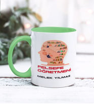 Felsefe Öğretmeni Tasarımlı Kişiye Özel Kupa Bardak (Yeşil)