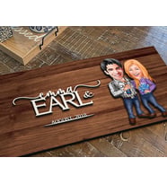 BK Gift Kişiye Özel Sevgililer Karikatürlü Kabartma Figürlü Ahşap Tablo, Duvar Dekoru, Arkadaşa Hediye, Özel Tasarım Ev Hediyesi-50 (Ceviz)