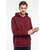 Süperlife Kapşonlu Uzun Kollu Baskılı Dar Kalıp İnce Erkek Sweatshirt SPR 2019K61 (Bordo)