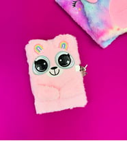 Renkli Hayvanlar Peluş Defter (Pembe)