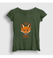 Presmono Kadın Sarı For Fox Sake Tilki T-Shirt 401000tt (Haki)