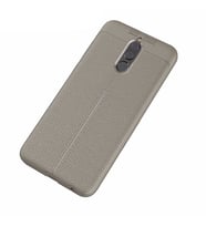 Huawei Mate 10 Lite Kılıf Deri Tarzı Niss Silikon Case (Gri)