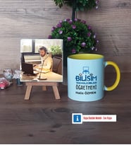 Bilişim Teknolojileri Öğretmeni Fotoğraflı Dekoratif Taş, Kupa Bardak Beyaz Hediye Öğretmenler Günü Hediyesi (Model 7)