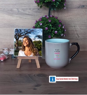 Doğum Günü Hediyesi Fotoğraflı Dekoratif Taş, Kupa Bardak Beyaz Hediye (Model 10)