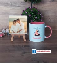 Anne Adayı Fotoğraflı Dekoratif Taş, Kupa Bardak Beyaz Hediye (Model 6)