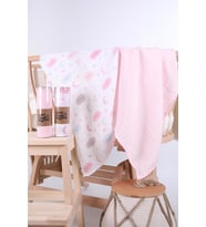 Babyhola 2'li Müslin Örtü Seti 80x80cm Kutulu Organik Hediyelik Emzirme Alt Açma Yenidoğan Puset Örtüsü (Pembe)