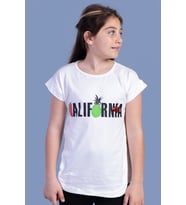 Toontoy Kız Çocuk California Baskılı Tişört (Ekru)