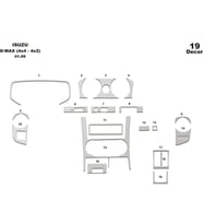 Meriç® Isuzu D Max 4X2-4X4 Ön Torpido Kaplam Maun 19 Parça 2007-2012 (Alüminyum)