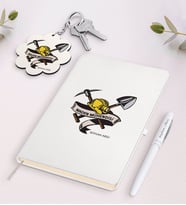BK Gift Kişiye Özel Maden Mühendisi Siyah Defter Kalem Ve Anahtarlık Hediye Seti (Model 2)