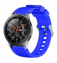Mi Watch Color 1 / 2 Kordon Çizgili Silikon Kordon (Mavi)