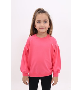 Toontoy Kız Çocuk Sweatshirt (Fuşya)