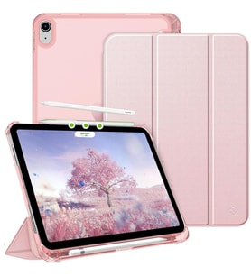 Apple iPad Air 4/5 10.9inç Kılıf Flip Cover Kalem Bölmeli PC Case (10.Nesil DEĞİ (Rose)