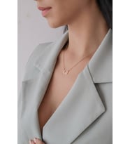 Kişiye Özel 925 Ayar Gümüş Çift Harf Kalp Kolye (Rose)