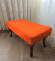 Ayak Ucu Kapı Önü Antre Düz Bench Puf Orta Sehpa Ceviz Ayak (100*45) (Turuncu)
