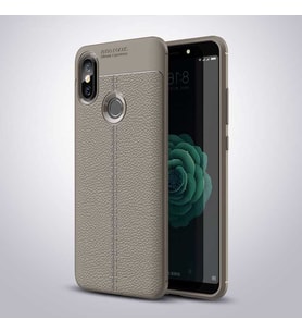 Xiaomi Mi 8 SE Kılıf Deri Tarzı Niss Silikon Case (Gri)