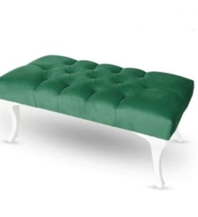 110 Cm Kapitoneli Ayak Ucu Kapı Önü Antre Bench Puf (Yeşil)