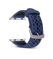 Ally Apple Watch 7-8 41mm 6-5-4 40mm Grid Çift Renk Soft Silikon Kayış 3-2-1 38mm (Lacivert)