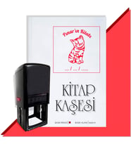 Kişiye Özel  Sevimli Kedi Tarihli Kitap Kaşesi (Kırmızı)
