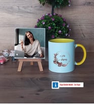 Doğum Günü Hediyesi İsme Özel Fotoğraflı Dekoratif Taş, Kupa Bardak Beyaz Hediye (Model 7)