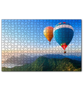 Cakapuzzle Yeşil Dağlar ve Sıcak Hava Balonları  Puzzle Yapboz MDF (Ahşap) (255 Parça)