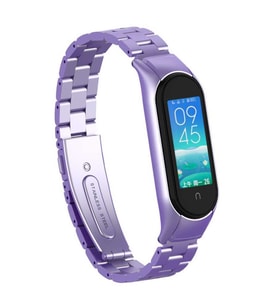 Xiaomi Mi Band 6 Kordon Klipsli Metal Kordon 04 (Lila)