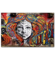 Cakapuzzle Duvar Boyama Afrikalı Kadın Renkli Saçları Puzzle Yapboz MDF (Ahşap) (500 Parça)