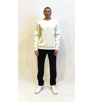 Erkek Bisiklet Yaka Rahat Kalıp 3 iplik İçi Polarlı Kalın Sweatshirt SPR24SW36 (Ekru)