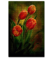 Cakapuzzle Kırmızı Laleler Loş Mod Puzzle Yapboz MDF (Ahşap) (1000 Parça)